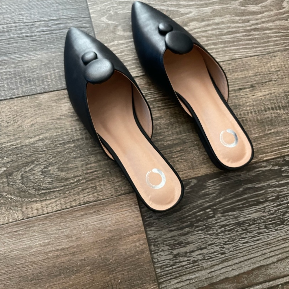 Womens Black Flats/ Mules - New - Never Worn